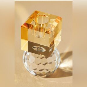 Anthropologie cut glass candle holder size 5.75” by 2.25”